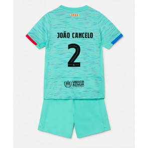 Lacne Dětský Futbalové dres Barcelona Joao Cancelo #2 2023-24 Krátky Rukáv - Tretina (+ trenírky)